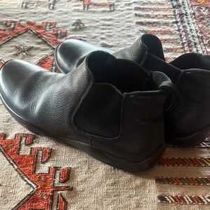 Prada Black Leather Chelsea Boots.